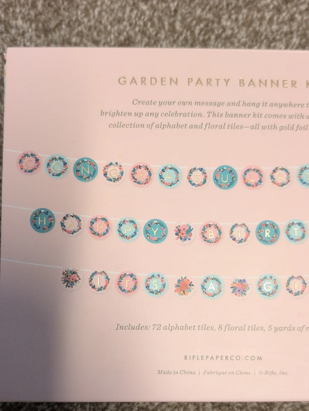 NWT Rifle Paper Co. Garden Party Banner Kit